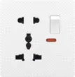 Modern luxury UK standard universal 1 gang 2&3 switch socket 13A with neon, white