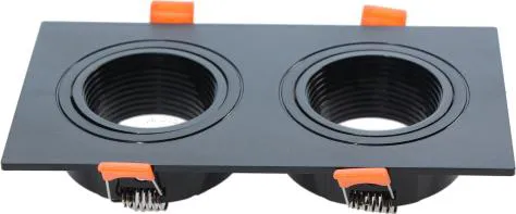 Double Head Recessed Mounted square Frame Housing GU10 MR16 White Black Led Spotlights Frame Anti-glare