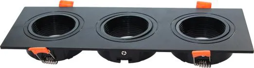 Modern Triple Head GU10 MR16 Led Spotlights Recessed Mounted Square Frame Housing Anti-Glare Available White Black for Indoor
