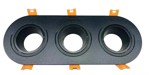 Modern Design Triple Head GU10 MR16 Led Spotlights Recessed Mounted Round Anti-Glare Frame in White &amp; Black for Indoor Use