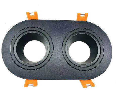 Double Head Recessed Mounted Round Frame Housing GU10 MR16 White Black Led Spotlights Frame Anti-glare