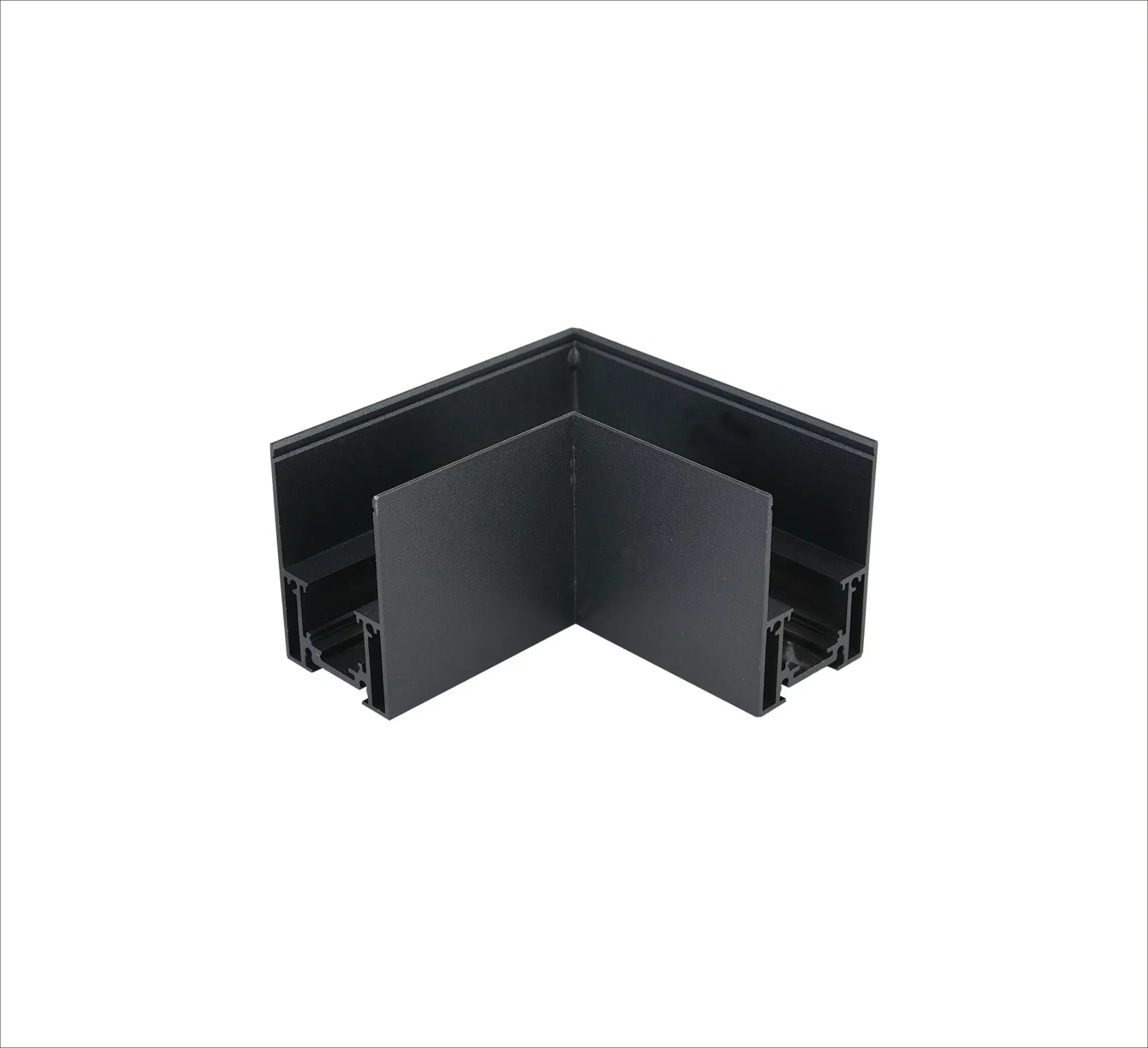 [SG20-SA01] Black, Surface Mounted Magnetic Rail Horizontal Corner, 100*100*52mm