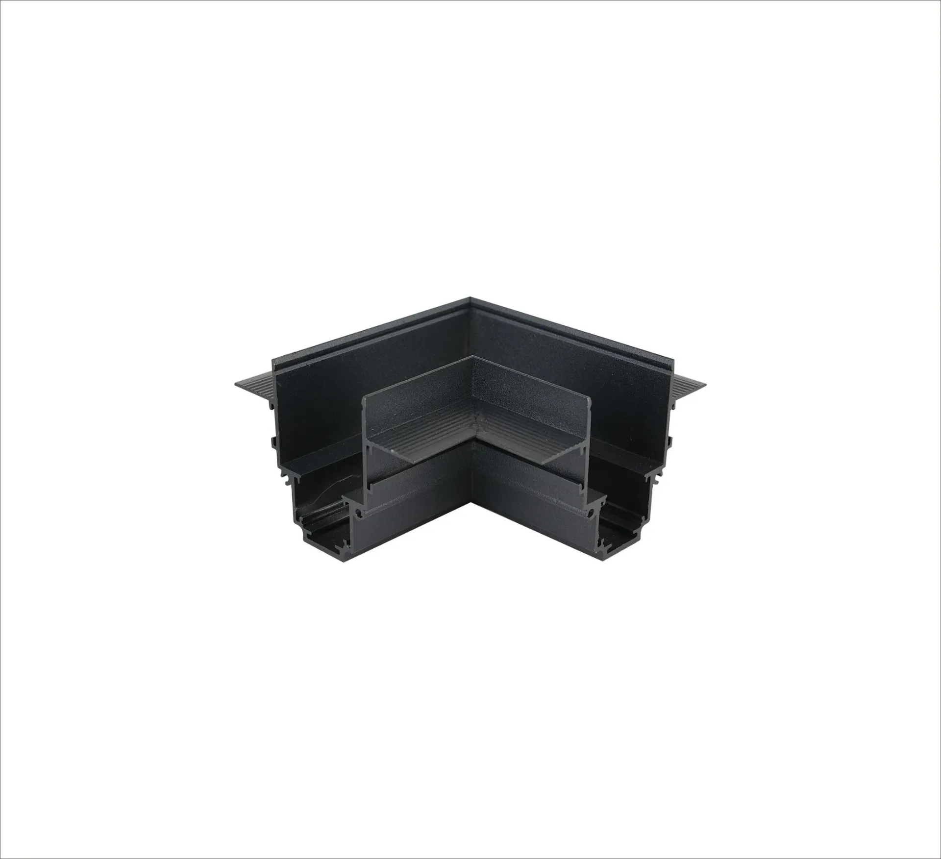 Black, Recessed Magnetic Rail Horizontal Corner, 100*100*47mm