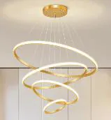 Modern Led Ring Chandeliers Round Ceiling Chandelier Home Indoor Lighting Decor Pendant Lights Living Bedroom Restaurant Metal