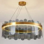 High quality bedroom living room pendant lamp minimalist circular princess room glass chandelier