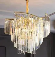 Light luxury crystal hotel showroom pendant light modern round bedroom dining room chandelier