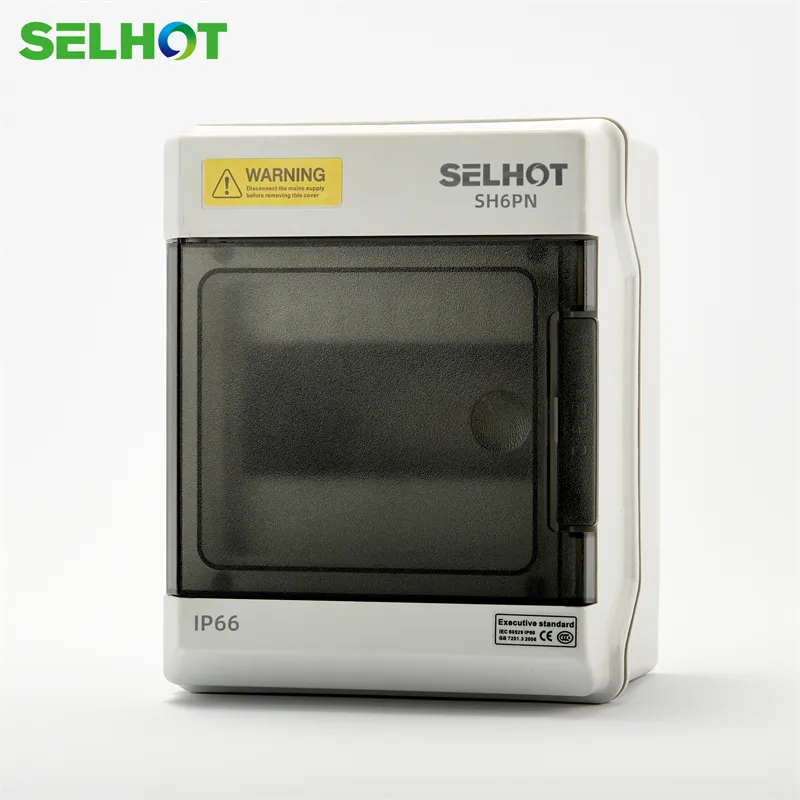 SHPN Series 6 Ways Outdoor Electrical Distribution Boxes Waterproof Surface Mounted DB Box