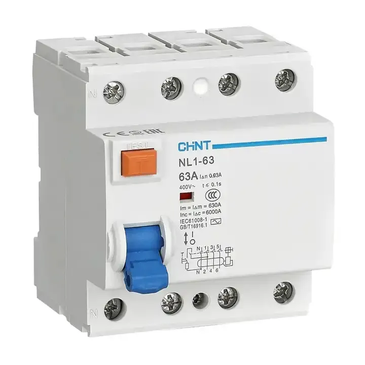 Chint NL1-63 Residual Current Circuit Breaker 4P 63A 300mA AC