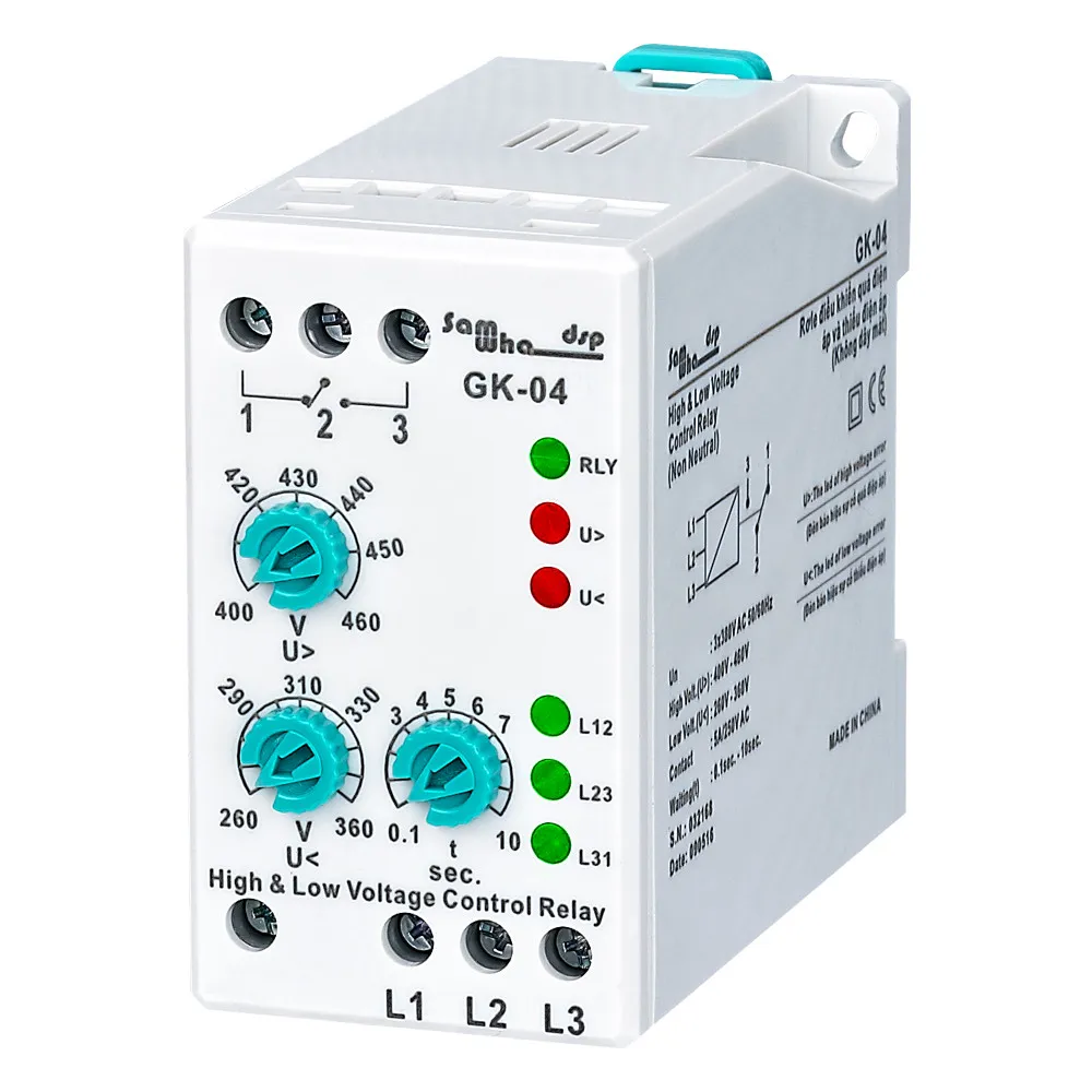 Adjustable Voltage Relay JVR-380W 3A 250VAC Voltage Protective DIN RAIL 220V-480V Rated Phase Failure Protection