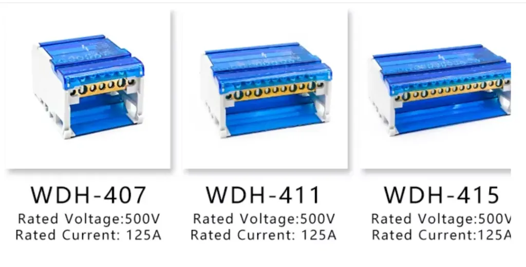 WDH407 Electrical Din Rail Panel Mount Modular 4P Power Distribution Distribution Insulated Terminal Block Connector